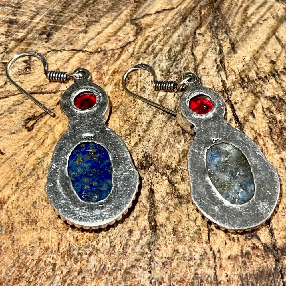 Lapis Lazuli Earrings 2” - Picture 4 of 7